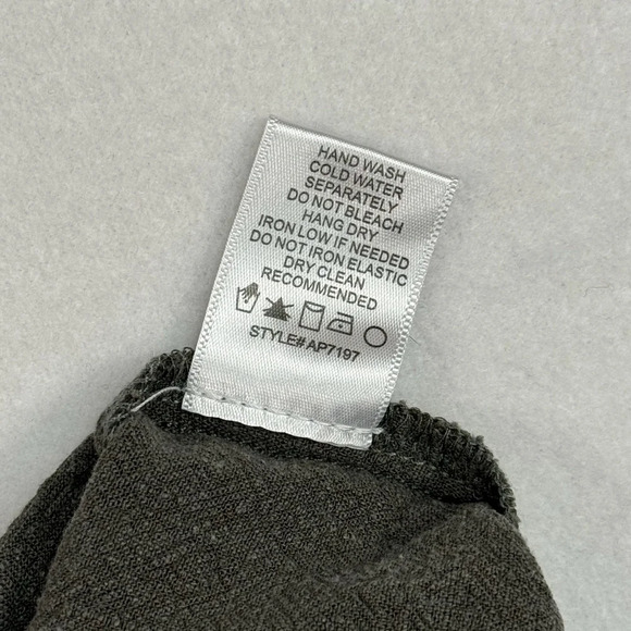 Allie Rose Belted Linen Shorts Womens Size M Elastic Waist Pockets Smoke Green - Picture 9 of 10